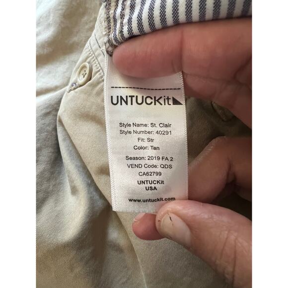 Untuckit St. Clair Style 40291 Straight Fit W34 L32 Men's Chino - Picture 5 of 6